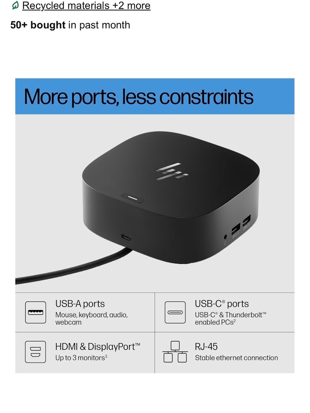 HP USB-C Dock G5 (5TW10AA) – Universal Laptop Docking Station